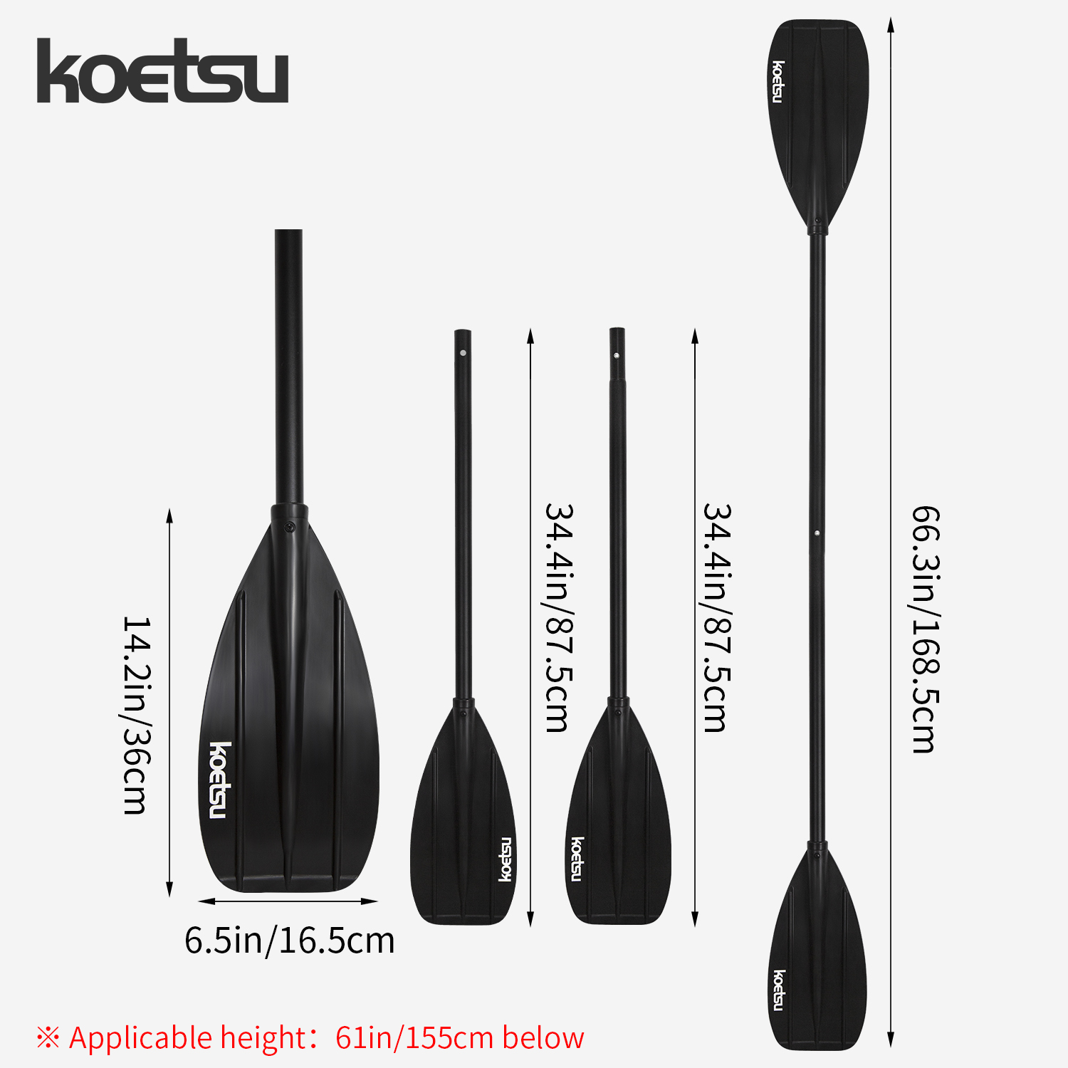 KOETSU Aluminium Alloy Double- - Fishing Kayak Paddle ulasan dan harga